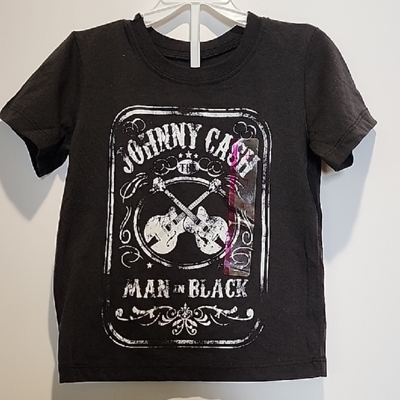 Johnny Cash Other - Johnny Cash Boys' Black T-Shirt, Short Sleeve, Size 3T